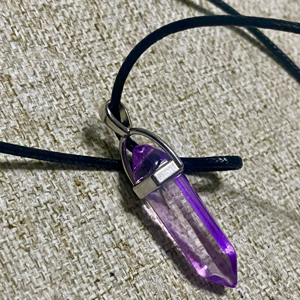 Purple Crystal Pendant Necklace